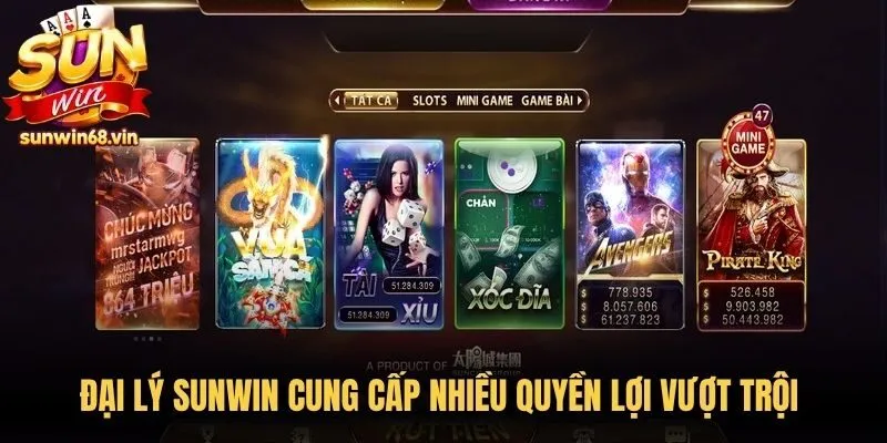 Đại lý Sunwin cung cấp nhiều quyền lợi vượt trội cho thành viên