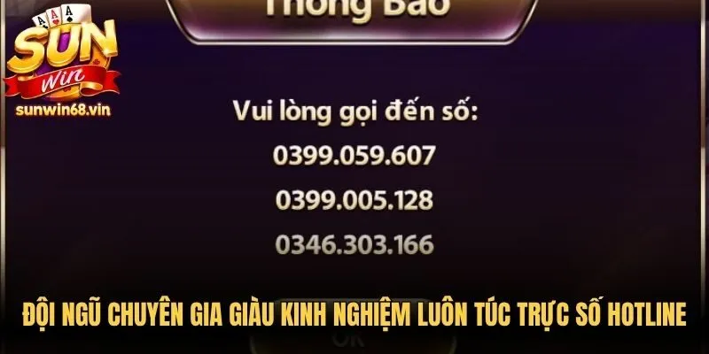Đội ngũ chuyên gia giàu kinh nghiệm luôn túc trực số hotline