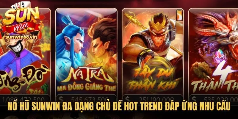Nổ Hũ Sunwin - Thế Giới Game Đổi Thưởng Đắt Khách 2 Sunwin Nổ hũ Sunwin đa dạng chủ đề hot trend đáp ứng mọi nhu cầu
