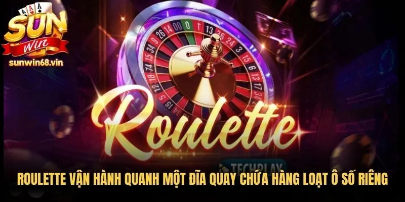 Roulette vận hành quanh một đĩa quay chứa hàng loạt ô số riêng